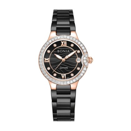 Bonia Elegance BNB10921-2033S Black Dial Stainless Steel Women Watch